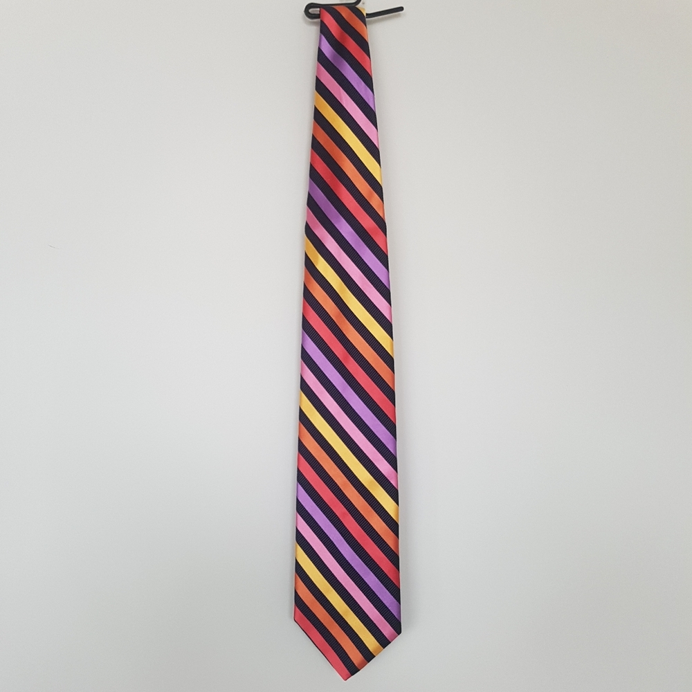 [DION] Warm Hue Rainbow Silk Tie